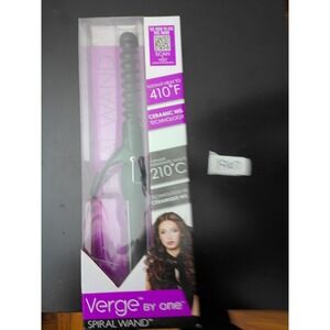 Verge by One Spiral Wand Hair Curler Black Ceramic NG 410F Professional Styling